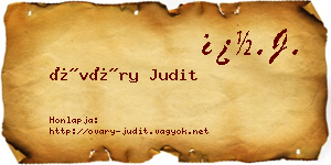 Óváry Judit névjegykártya